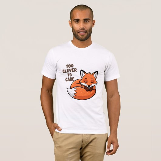 Te slim om zorg te dragen - Sleeping Fox Illustrat T-shirt (Voorkant volledig)