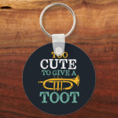Te snel om een Toot Funny Trumpet Player Puntje te Sleutelhanger (Voorkant)
