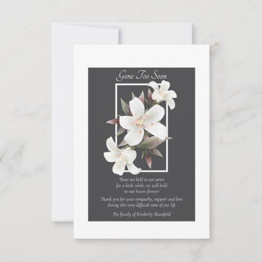 Te snel om sympathie bedankkaart (Voorkant)