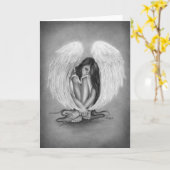 Te snel weg Angel Wenskaart Kaart (Gele Bloem)