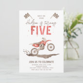 Te snelle uitnodiging van de 5e verjaardag | Bike  (Staand voorkant)