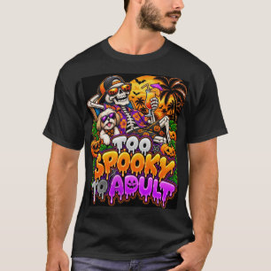 Te Spookachtig Om Volwassen Skelet Halloween T-shirt