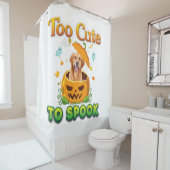 Te stuiten op Spook Golden Retriever Dog Halloween Douchegordijn (In situ)