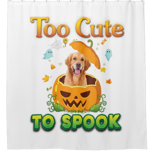 Te stuiten op Spook Golden Retriever Dog Halloween Douchegordijn (Voorkant)