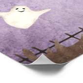 Te stuiten op Spook Halloween 1e Birthday Party Poster (Hoek)