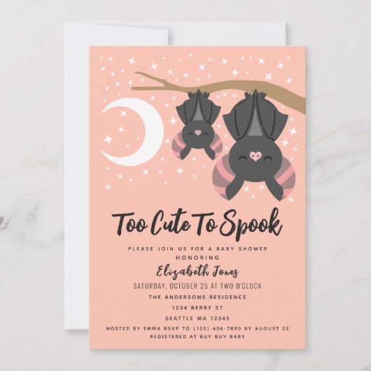 Te stuiten op uitnodiging van Baby shower Spook Ha (Voorkant)