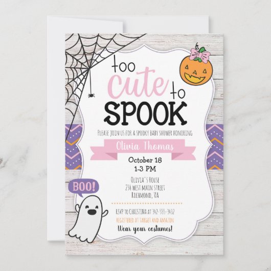 Te stutten aan de uitnodiging van het Baby shower  (Voorkant)