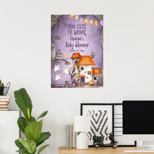 Te stutten naar Spook Halloween Baby shower Poster (Thuiskantoor)
