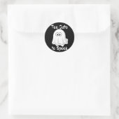"Te stutten naar Spook!" Halloween Ghost Ronde Sticker (Tas)
