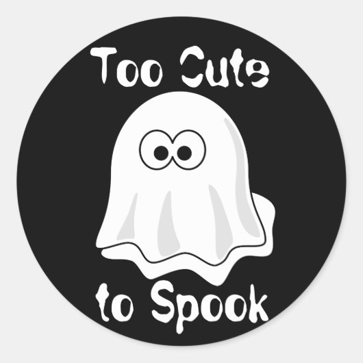 "Te stutten naar Spook!" Halloween Ghost Ronde Sticker (Voorkant)