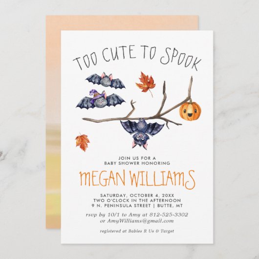 Te stutten naar Spook | Kute Little Bats Baby show (Voorkant / Achterkant)