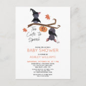 Te stutten naar Spook Waterverf Bats Baby shower Uitnodiging Briefkaart (Voorkant)