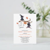 Te stutten naar Spook Waterverf Bats Baby shower Uitnodiging Briefkaart (Staand voorkant)