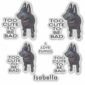 Te stutten om een slechte puppy Black dog te zijn, Sticker (Voorkant)