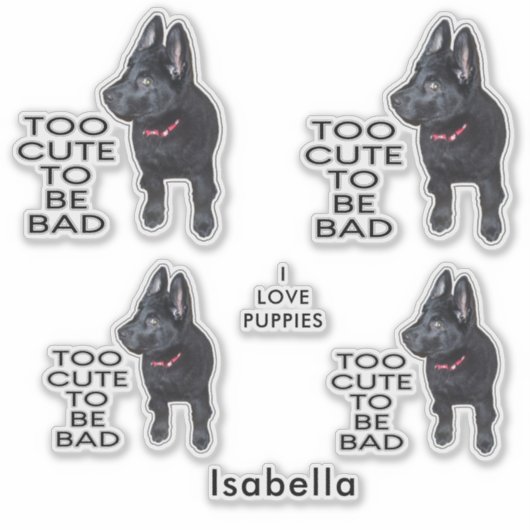 Te stutten om een slechte puppy Black dog te zijn, Sticker (Voorkant)