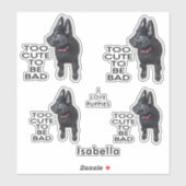 Te stutten om een slechte puppy Black dog te zijn, Sticker (Vel)
