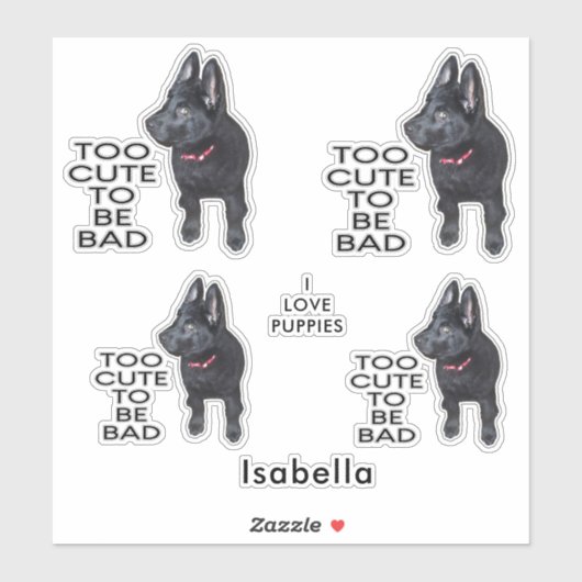 Te stutten om een slechte puppy Black dog te zijn, Sticker (Vel)