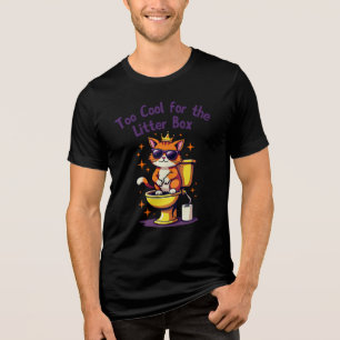 Te T-shirt 'Te Cool voor de Kattenbak' - Koninklij