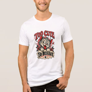 Te Te Cute Om Je Gedrag Retro Kat T-Shirt