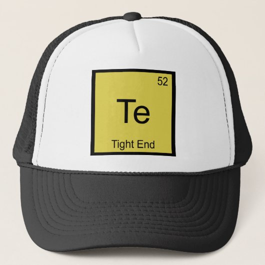 Te - Tight End Chemistry Element Symbol Football T Trucker Pet (Voorkant)