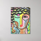 Te veel Abstract portret op OSB Canvas Afdruk (Voorkant)
