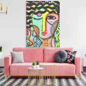 Te veel Abstract portret op OSB Canvas Afdruk (Insitu (Woonkamer))
