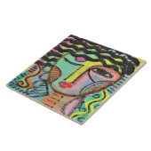 Te veel Abstract portret op OSB Tegeltje (Zijkant)