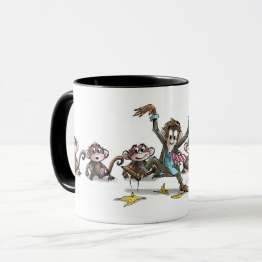 Te veel apenhandel mok (Voorkant links)