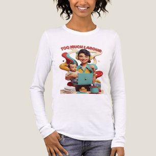 Te veel arbeid - retro feministisch satire ontwerp Tri-Blend shirt
