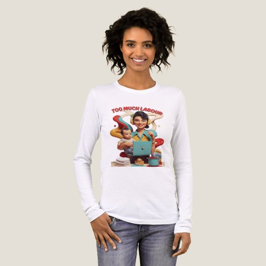 Te veel arbeid - retro feministisch satire ontwerp Tri-Blend shirt (Voorkant)