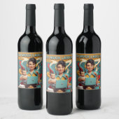 Te veel arbeid - retro feministisch satire ontwerp wijn etiket (Flessen)