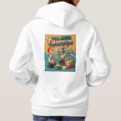 Te veel arbeid - retro feministische satire kunst hoodie (Achterkant)
