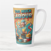 Te veel arbeid - retro feministische satire kunst latte mok (Rechts)