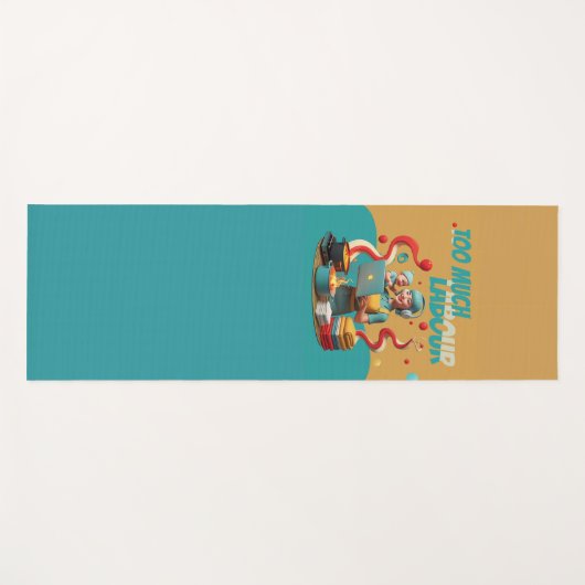 Te veel arbeid - retro feministische satire kunst yogamat (Voorkant (horizontaal))