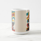 Te veel arbeid - Retro Woman Illustratie Koffiemok (Center)