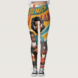 Te veel arbeid - Retro Woman Illustratie Leggings