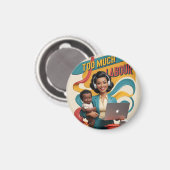 Te veel arbeid - Retro Woman Illustratie Magneet (Voorkant / Achterkant)