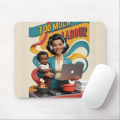 Te veel arbeid - Retro Woman Illustratie Muismat (Met muis)