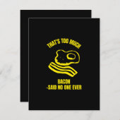 Te veel bacon ei grappige bacon ontbijt bedankkaart (Voorkant / Achterkant)