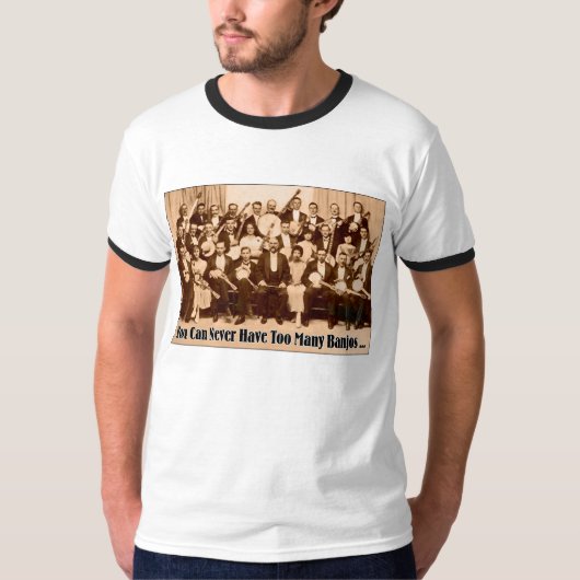 Te veel banjos Mannen Ringer T-Shirt (Voorkant)