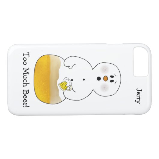 Te veel Beer Snowman iPhone 7 Hoesje (Achterkant (Horizontaal))