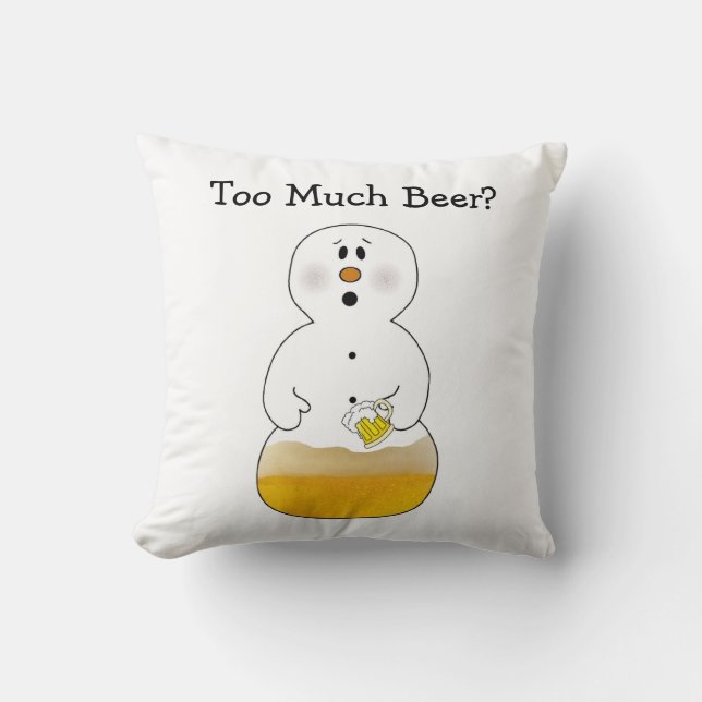 Te veel Beer Snowman Pillow Kussen (Voorkant)