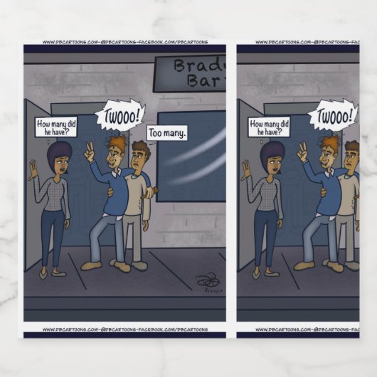 Te veel bier etiket (Enkel label)