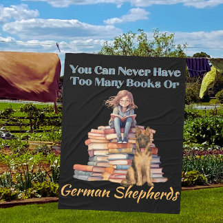 Te veel boeken Duitse herder Fleece Deken