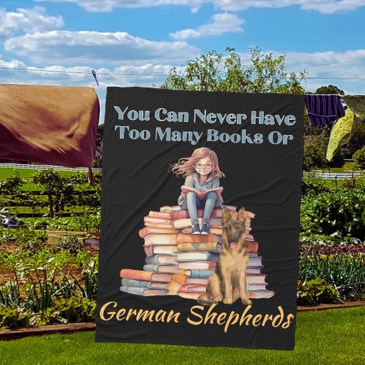 Te veel boeken Duitse herder Fleece Deken