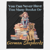 Te veel boeken Duitse herder Fleece Deken (Voorkant)