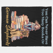 Te veel boeken Duitse herder Fleece Deken (Voorkant (Horizontaal))