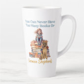 Te veel boeken Duitse herder Latte Mok (Rechts)