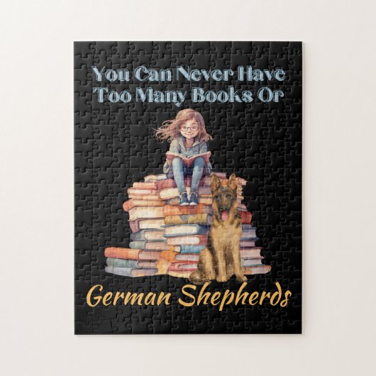 Te veel boeken Duitse herder Legpuzzel (Verticaal)