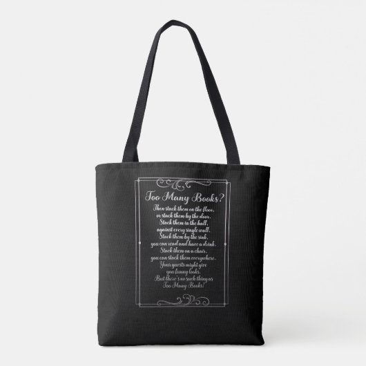 Te veel boeken Gedicht Goud en Zilver Dubbelzijdig Tote Bag (Achterkant)